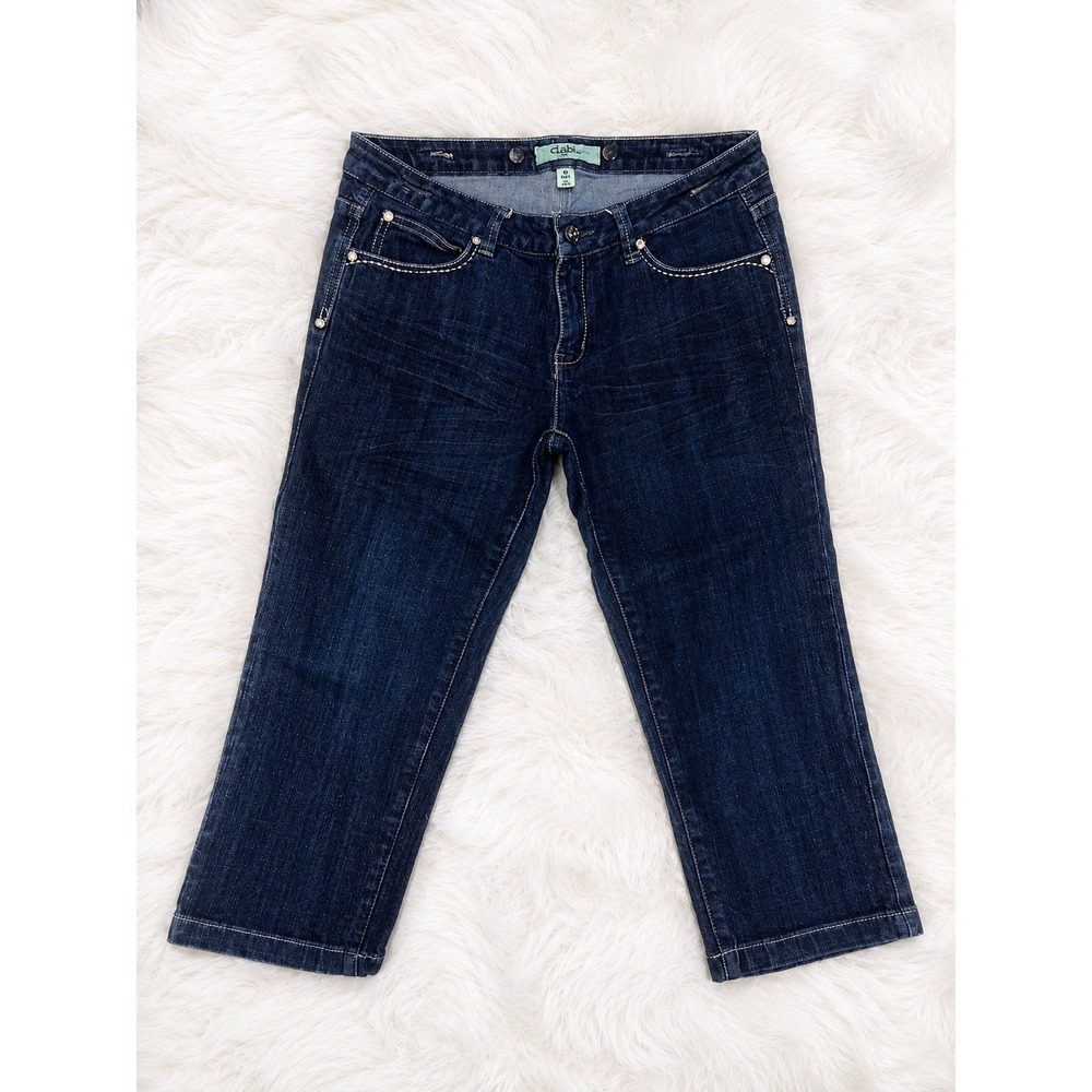 Clash Jeans Juniors Size 9 Dark Wash Capri Jeans Stretch Denim Cropped Casual